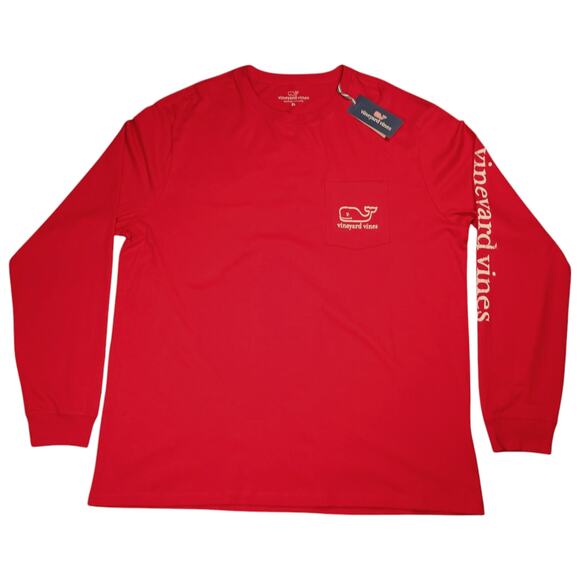 Vineyard Vines Other - Vineyard Vines T-Shirt Mens XL Red Vintage Whale Graphic Long Sleeve Pocket Tee